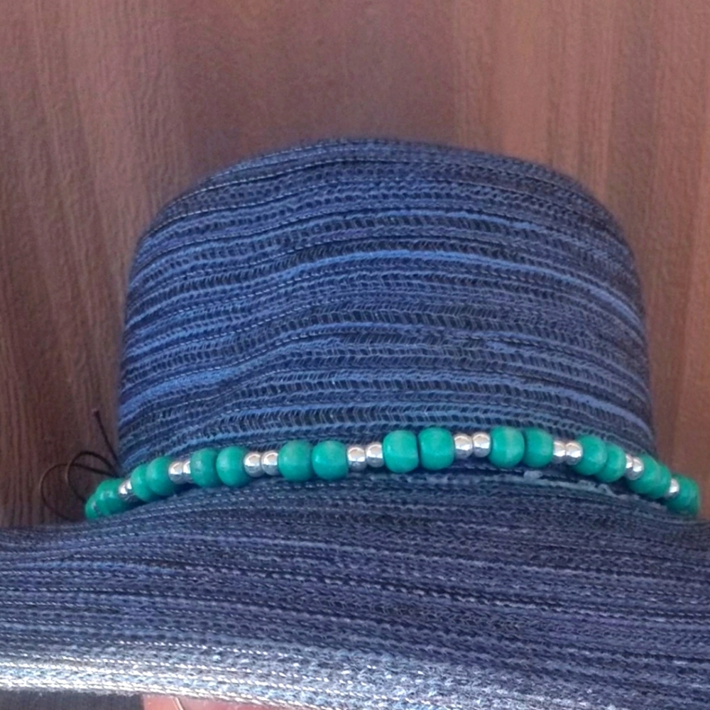 Sanuk Sun hat blue with beaded embellishments